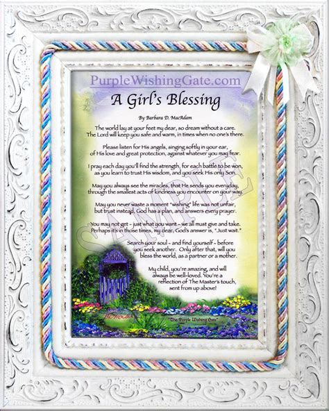 END OF SEASON CLOSEOUT SALE! A Girl's Blessing is a beautiful poem that ...