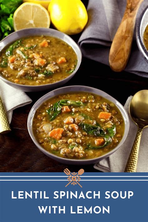 Tori Avey's Lemon Lentil Spinach Soup - Healthy and Flavorful