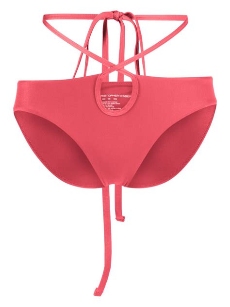 Christopher Esber Looped Tie Bikini Bottoms Pink FARFETCH