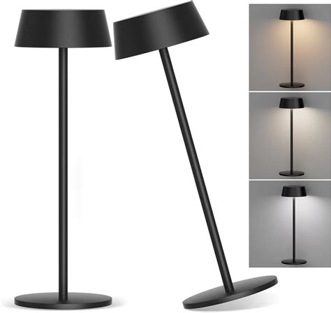 Ralbay 2 Pack Black Cordless Table Lamp Rechargeable LED Table Lamp