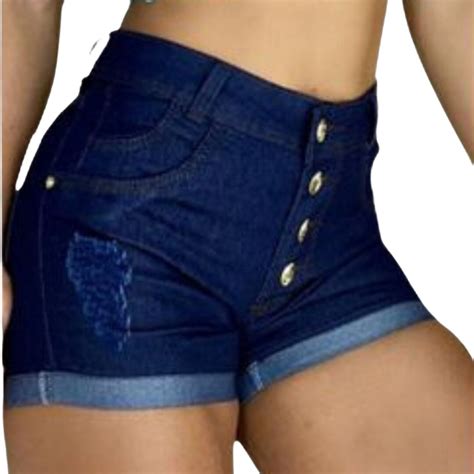 Short Jeans Feminino Bermuda Destroyed Jeans Premium Da Moda Short