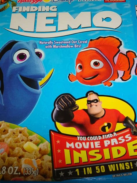 Vintage Cereal Box Kelloggs Finding Nemo The Incredibles On Back 2005