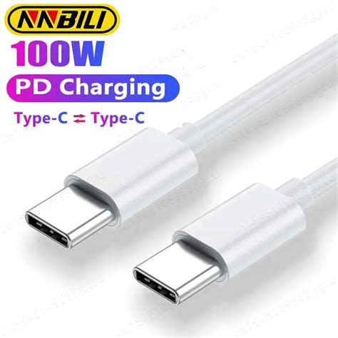 Nnbili Usb Tipo C Cabo De Carregamento R Pido Pd W Linha De Dados