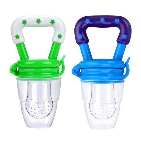 Baby Fresh Fruit Food Feeder Nibbler Pacifier 3 Pack Bpa Free Sili