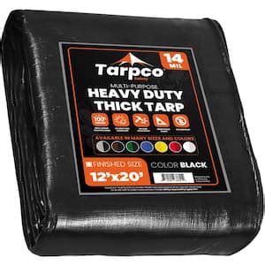 Tarpco Safety Ft X Ft Black Mil Heavy Duty Polyethylene Tarp