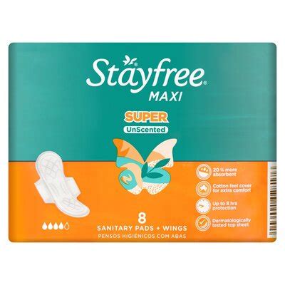 Stayfree Pads Maxi Thick Wings Unscented 8 Pack Smart Price Specials