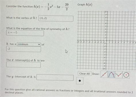 Solved Consider The Function H X K What Is The Vertex Of H