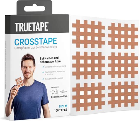 TRUETAPE Crosstapes 100 mittelgroße Gitterpflaster inkl Anleitung