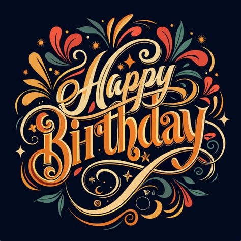 Create A Stylish Happy Birthday Text Design Featuring Elegant