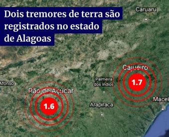 Tremores de terra são registrados em duas cidades de Alagoas Alagoas