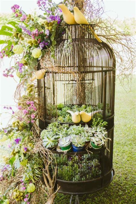 Bird Cage Planters Tutorial Plus Decorative Birdcage Planter Ideas