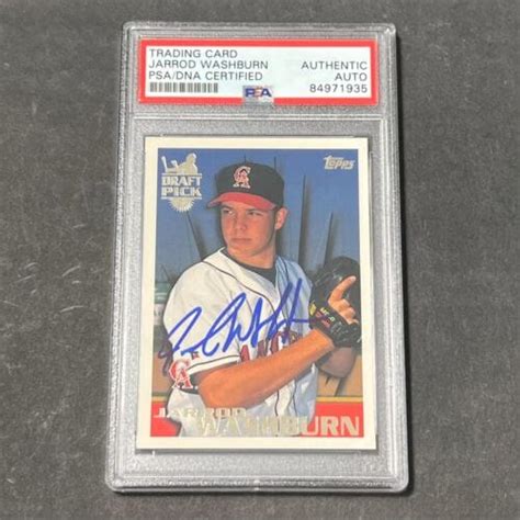 Topps Draft Pick Jarrod Washburn Bob Boone Signed Card Auto