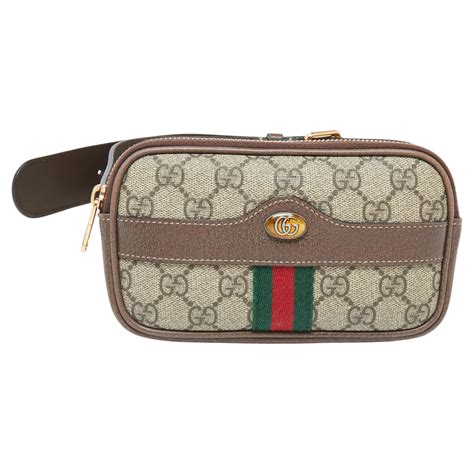 Gucci Beige Ebony Gg Supreme Coated Canvas And Leather Ophidia Belt Bag