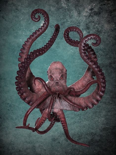 Premium Photo | Giant ocean octopus. 3d illustrative