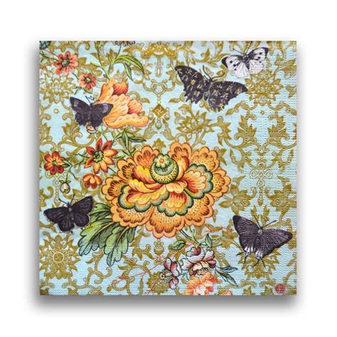 3 Decoupage Napkins Chinese Butterflies Paper Napkin For Etsy