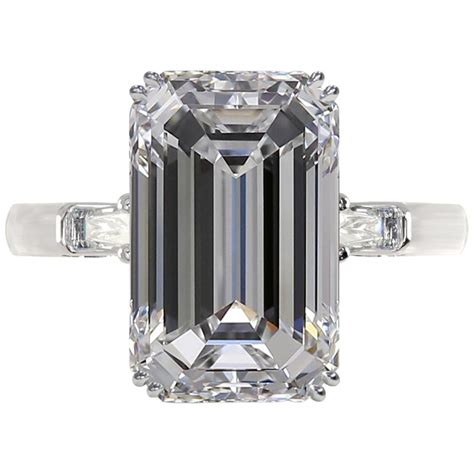 Exceptional Gia Certified Carat Emerald Cut Diamond Ring For Sale At