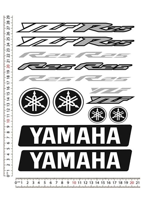 Yamaha R25 Gri Motorsiklet Kask Sticker Çıkartma Seti Fiyatları ve