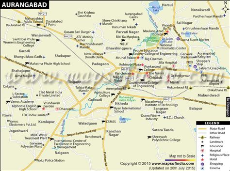 Find Aurangabad City Map Showing Roads Railways Hotels Hospitals