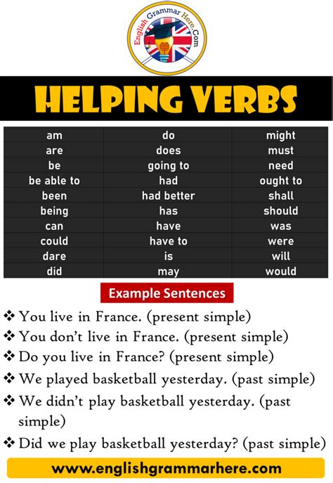 Verb Examples Sentences