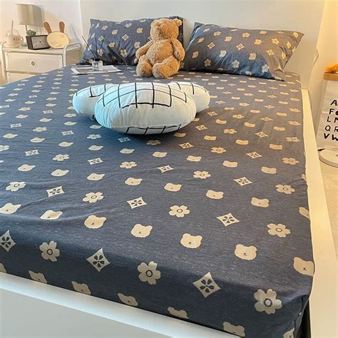 Cute Cartoon Fitted Bed Sheet Single Piece 3pcs Simmons Mattress Dust