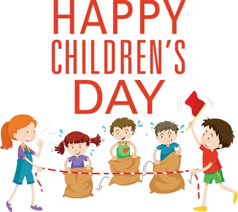 International Childrens Day Sack Race Vector For Childrens Day For