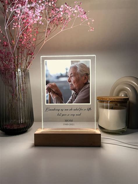 Custom Personalized Photo LED Wood Stand Room Night Light Up Table Lamp