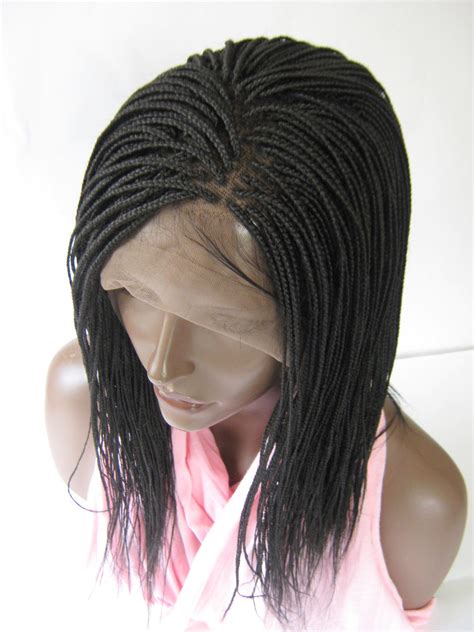 Fully Hand Braided Lace Front Wig Micro Braids Hannah Color 2 In 14