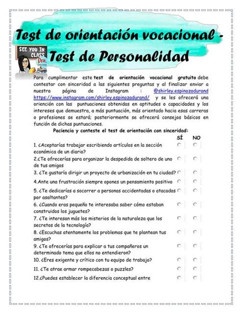 Test Vocacional Test De Intereses Habilidades Y Personalidad Gratis