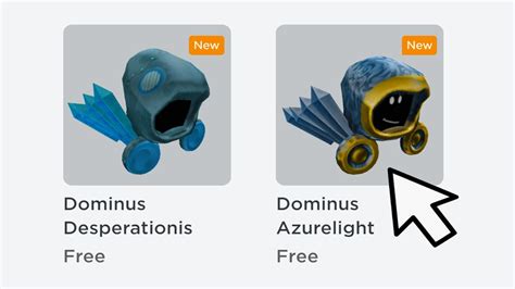 New How To Get All New Roblox Dominus For Free Youtube