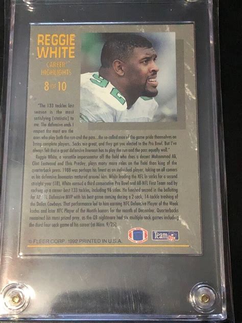 ULTRA RARE 1992 Fleer Ultra Football Reggie White AUTO Career