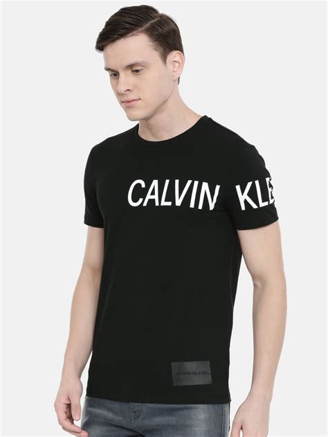 Buy Calvin Klein Jeans Men Black Printed Slim Fit Round Neck T Shirt Tshirts For Men 10267789