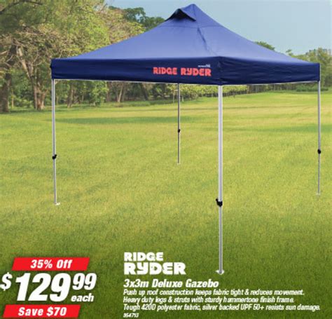 Ridge Ryder 3x3m Deluxe Gazebo Offer At Supercheap Auto