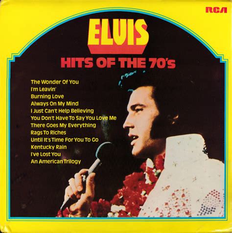 Elvis Presley – Hits Of The 70's – Vinyl (LP, Compilation), 1974 ...