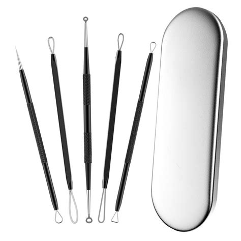 Blackhead Acne Removal Kit with 5 PCS tools, silver color with 15.99 USD