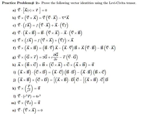 Solved Practice Problem 2 Prove The Following Vector Identities