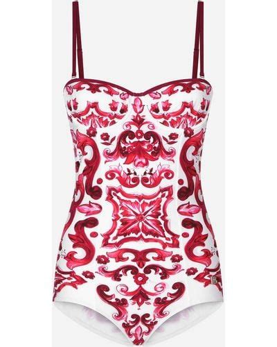 Red Dolce And Gabbana Beachwear And Swimwear Outfits For Women Lyst