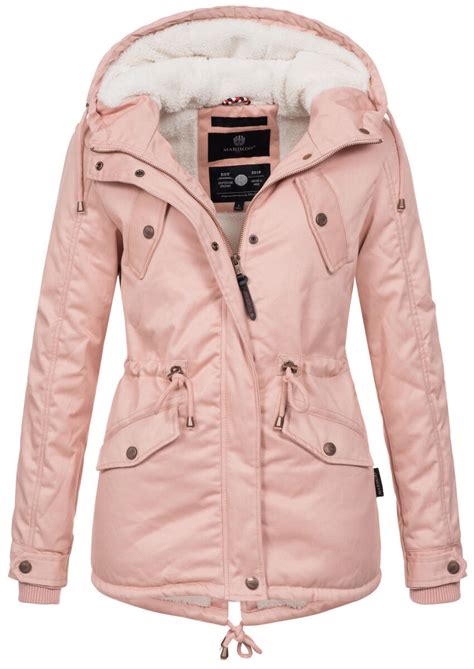 Marikoo Manolya Damen Winter Jacke Parka Mit Teddyfell B Schwarz G