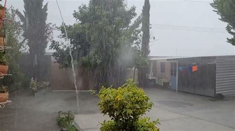 Severe Thunderstorm With Torrential Rain Hail Loud Thunder In