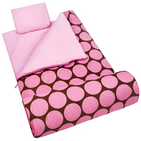 Wildkin Kids Sleeping Bag Big Pink Dot