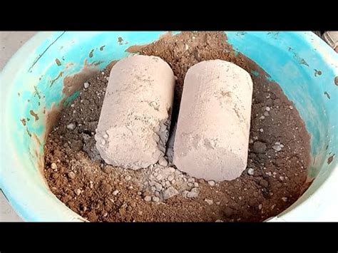 ASMR Dusty Soft Gritty Sand Cement Cylinders Crumbling In Water YouTube