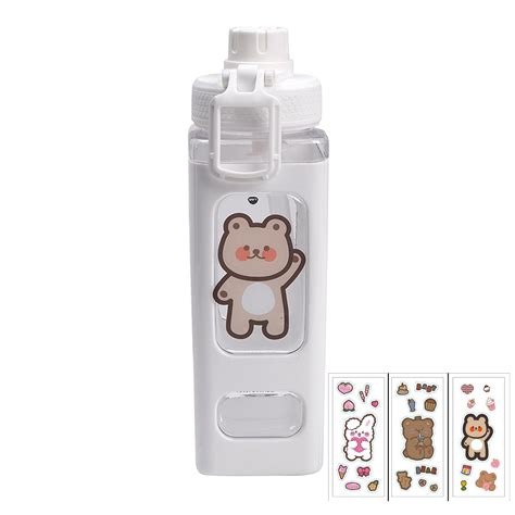 Amazon PEXIZUAN Kawaii Bear Water Bottle With Straw Sport Plastic