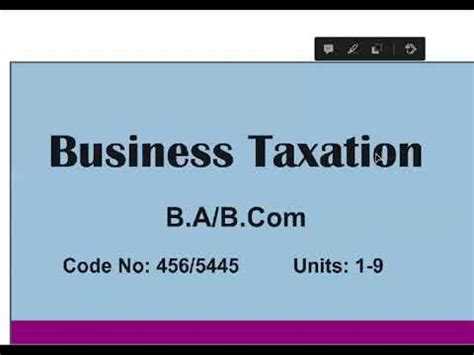 Aiou 456 Business Taxation Aiou 456 Business Taxation 2021 Lectures