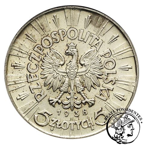 II RP 5 złotych 1938 Piłsudski GCN MS 60 archiwum niemczyk pl