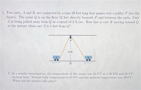 Solved Two Carts A And B Are Connected By A Rope Chegg