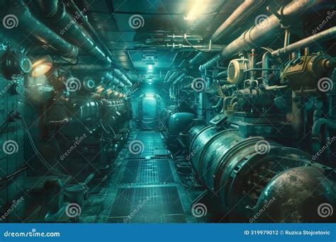 Interior of Old Submarine Ai Photo Stock Illustration - Illustration of ...