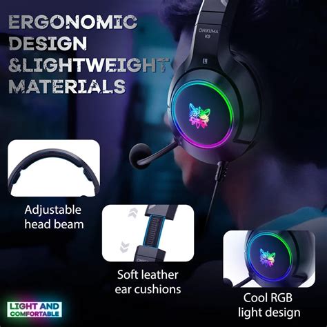 Onikuma K9 RGB Noise Canceling Gaming Headset With Microphone - Qutob ...