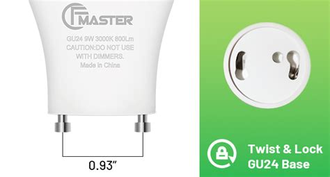 CFMASTER GU24 LED Light Bulb 3000K Warm White 9W 100W Equivalent