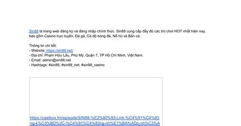 SIN88 Link đăng ký đăng nhập nhà cái Sin88 pdf DocDroid
