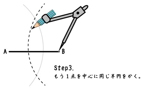 基本の作図4ステップでわかる垂直二等分線の書き方 tomo