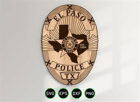 El Paso Texas Police Badge SVG, Police Department Officer Vector ...